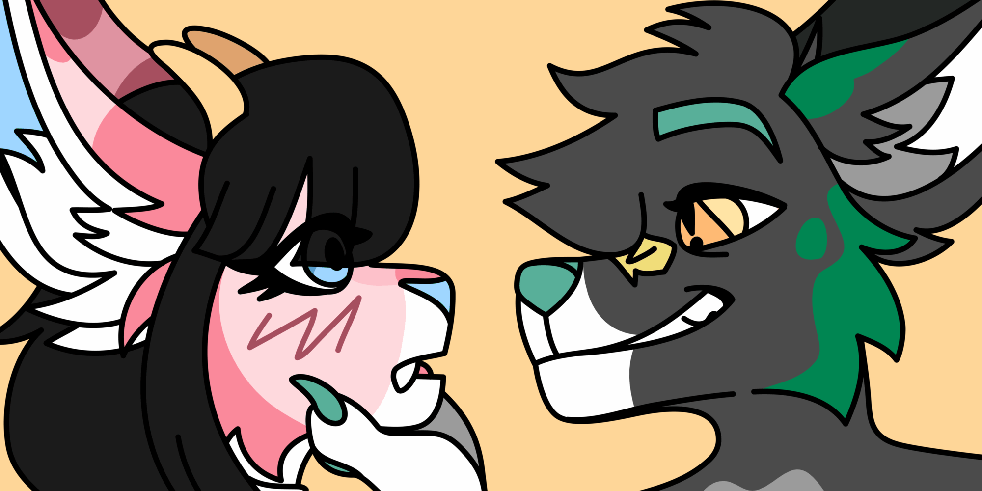 2 chibi busts | flat color 2 chibi busts | flat color